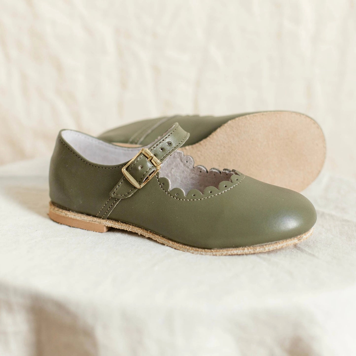 Scalloped Mary Jane | Evergreen