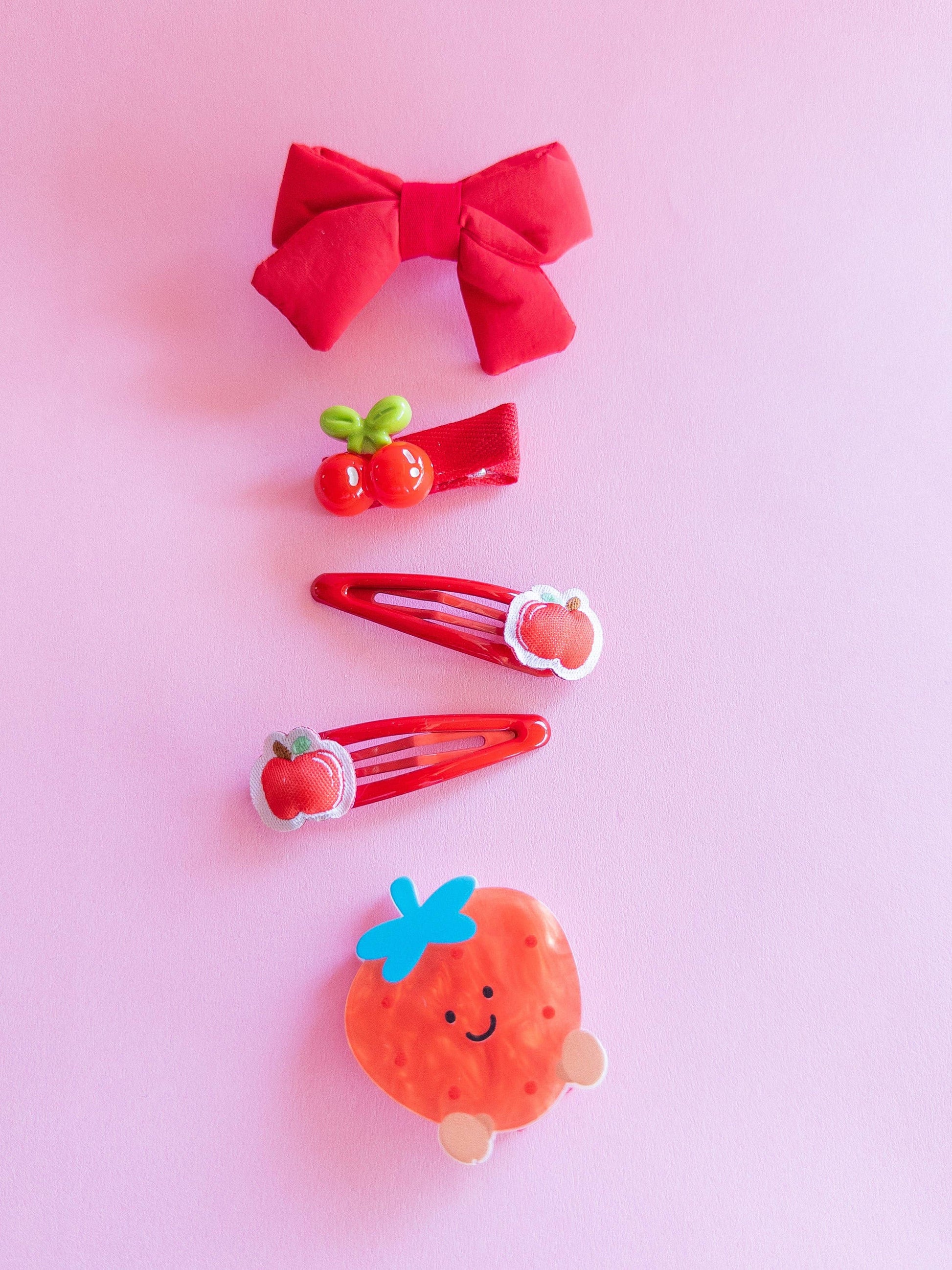 Strawberry Puffy Bow Set