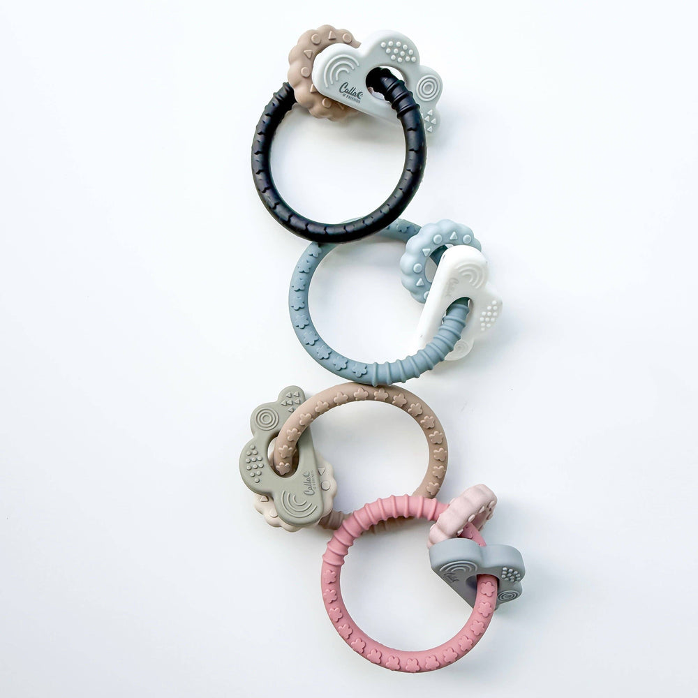 Cloudy Days Silicone Teether | Petunia Pink