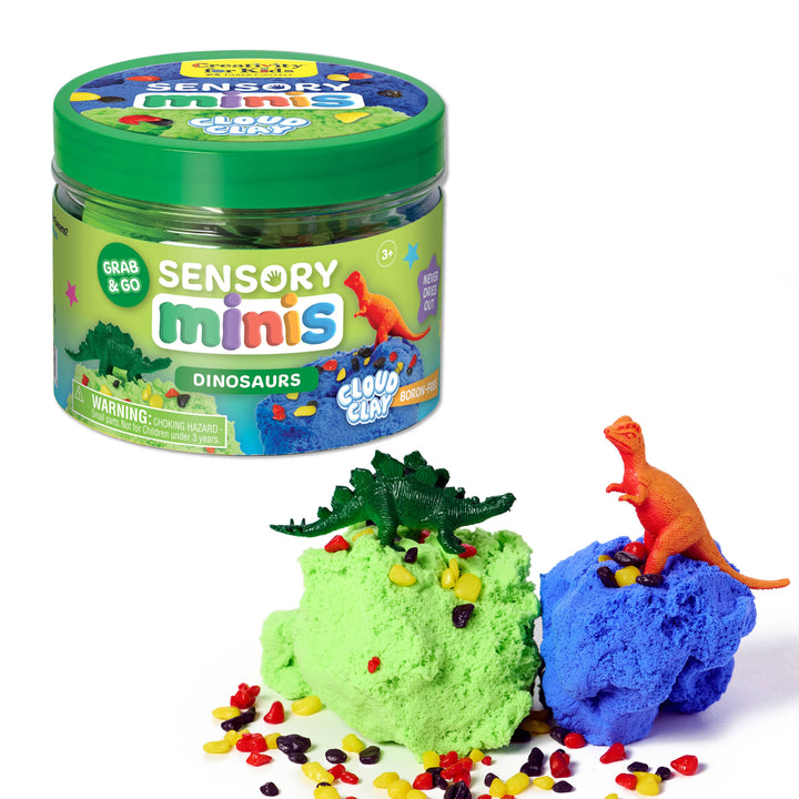 Sensory Mini Play Kit Jar with Cloud Clay | Dinosaur