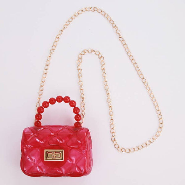 Clear Jelly Purse: Pink