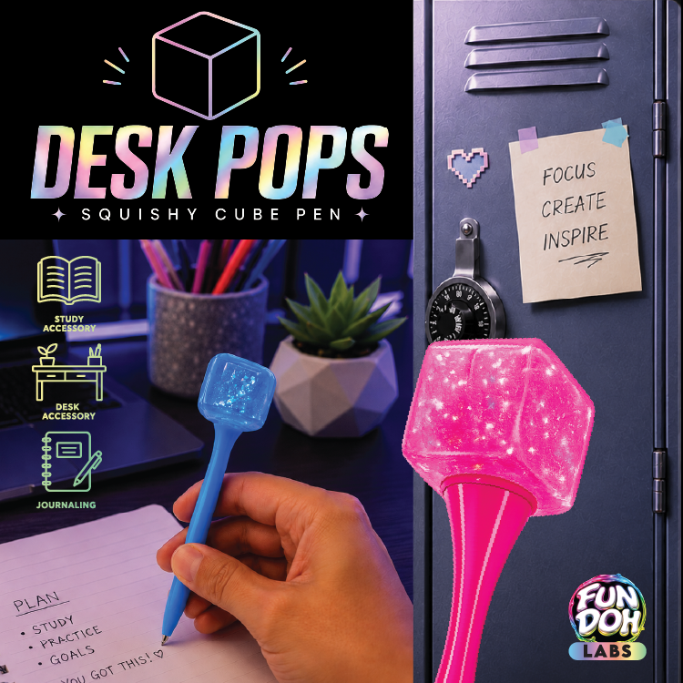 Fun Doh Squishy Cube Toy Pen | Assorted