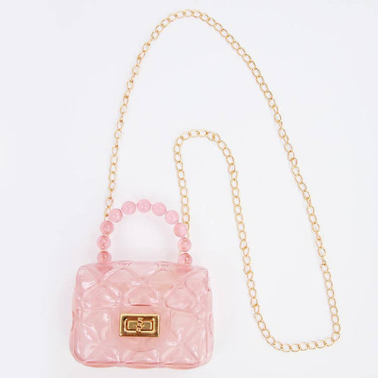 Clear Jelly Purse: Pink
