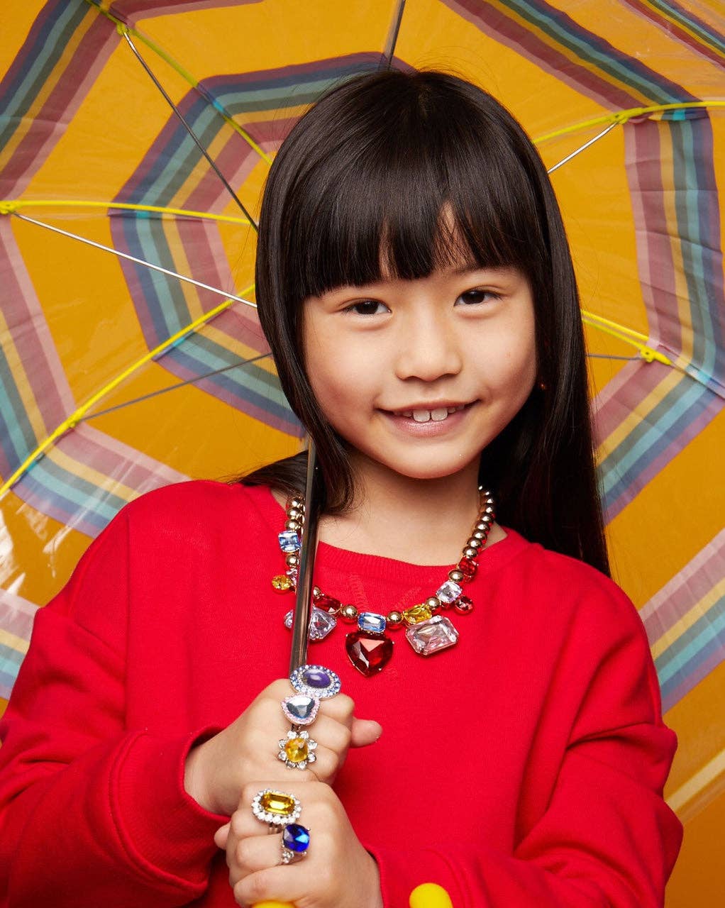 Red Heart Gem Necklace Set