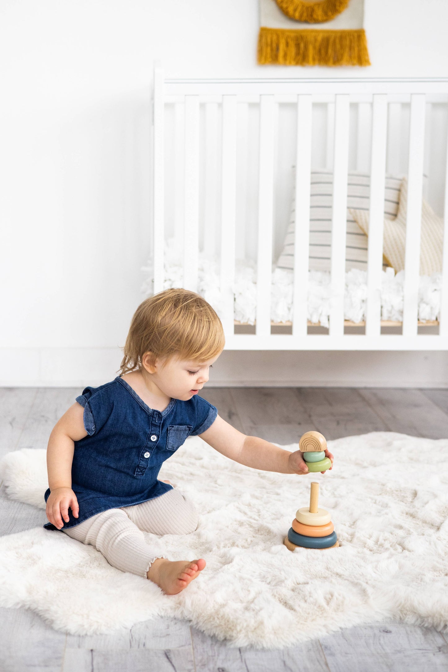 Wooden Stacking Rainbow Tower Baby Toy