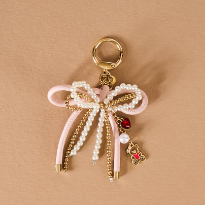 Layered Bow Bag Charm | Blushing Bear