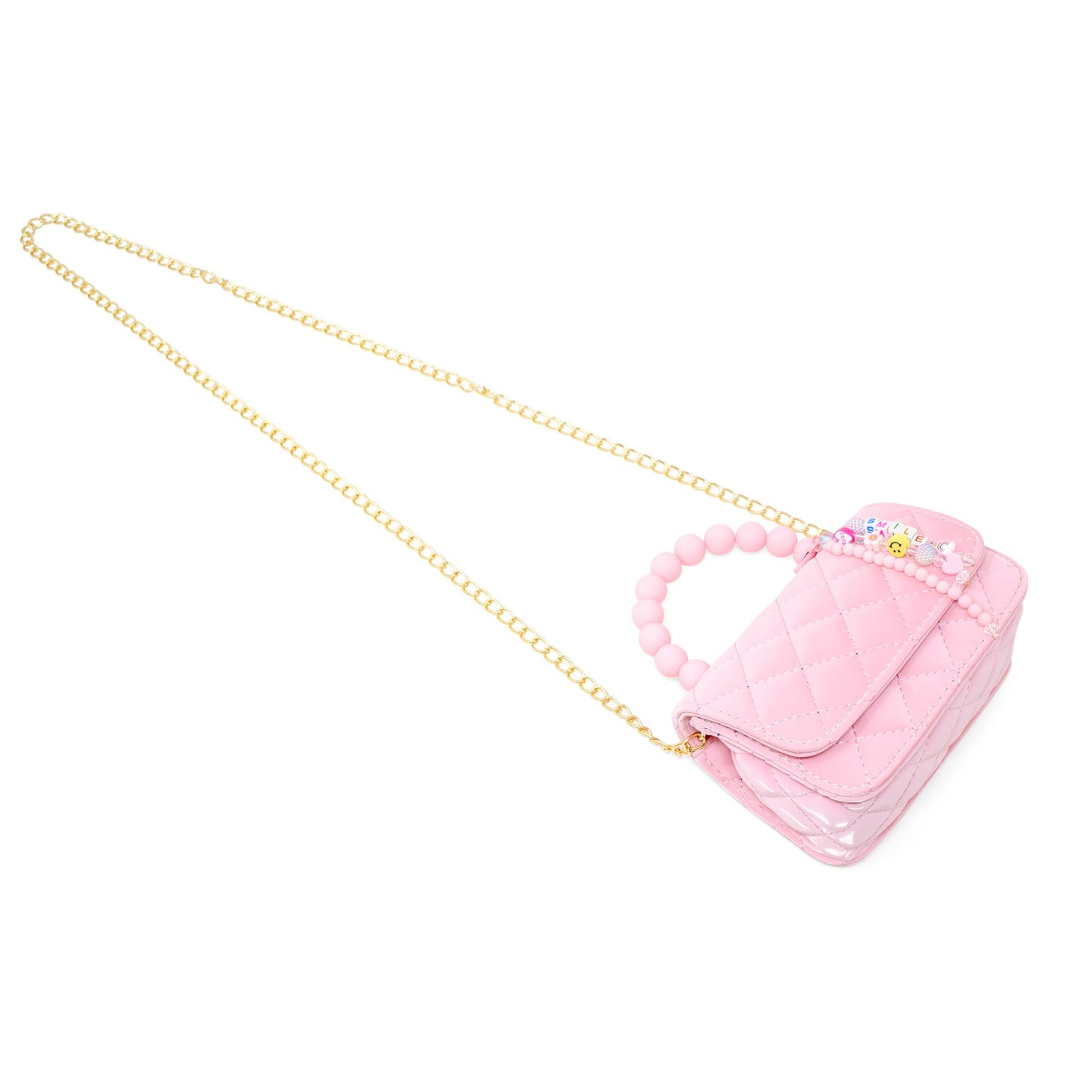 Pearl Handle Message Charm Handbag | Lavender