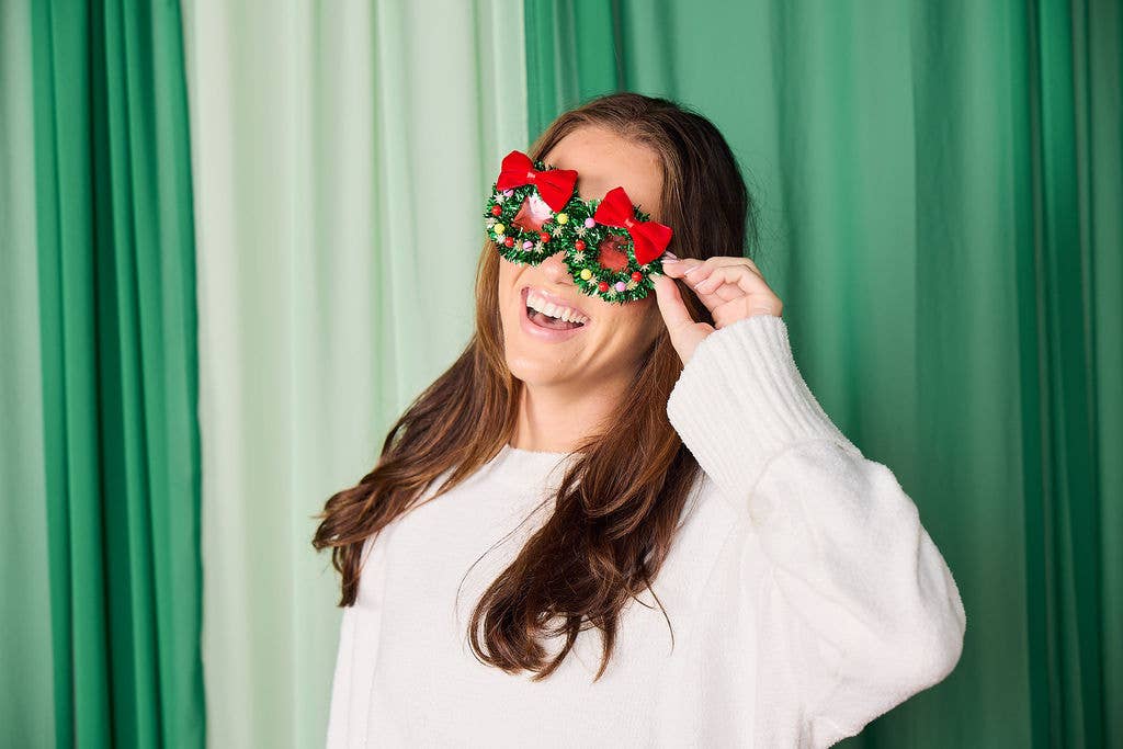 Fa La La Wreath Novelty Glasses