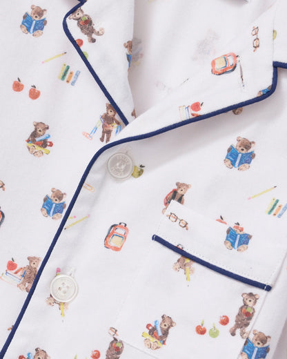Kid's Twill Pajama Set | Teddy Goes To School