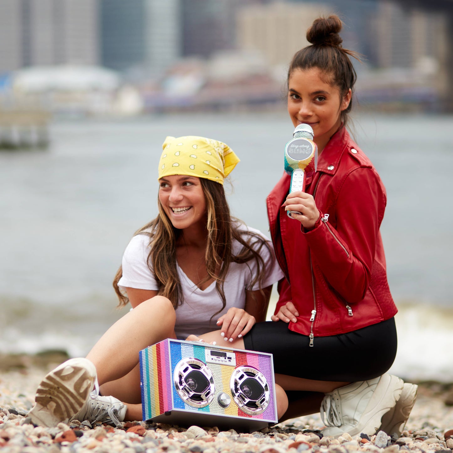 Rainbow Bling Karaoke Microphone & Bluetooth Speaker