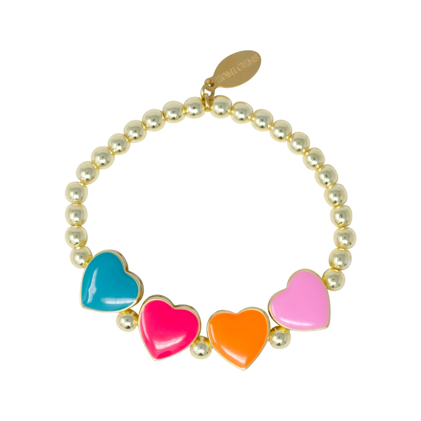 Stars & Hearts Rainbow Enamel Bead Bracelet | Assorted