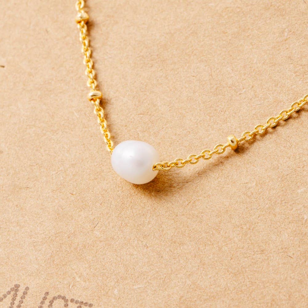 Gold Dipped Pearl Pendant Necklace