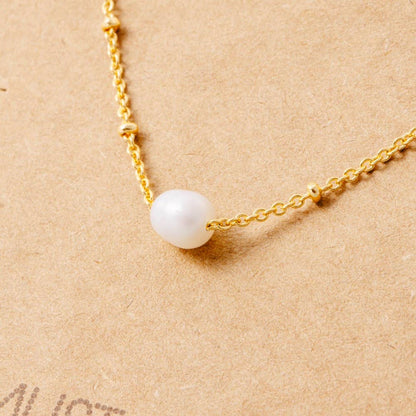 Gold Dipped Pearl Pendant Necklace