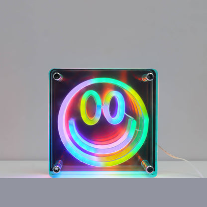 Neon Art Infinity Mirror Lights Wall & Desk Sign-Smile
