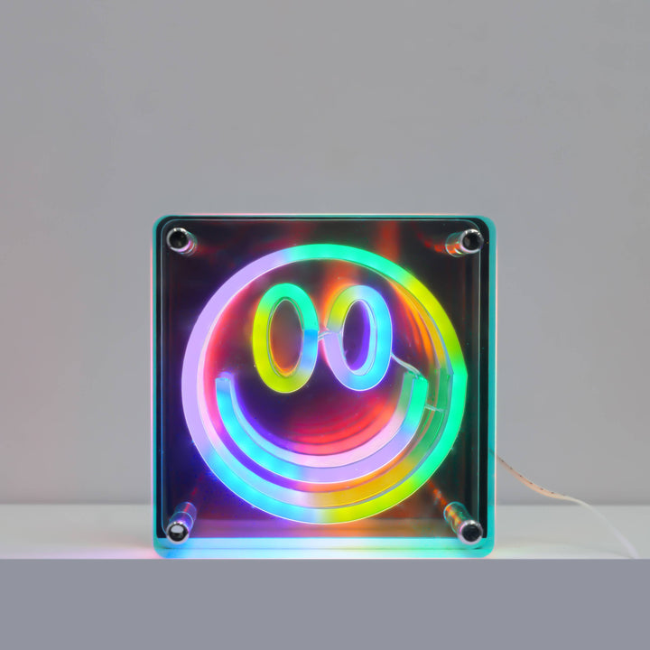 Neon Art Infinity Mirror Lights Wall & Desk Sign-Smile