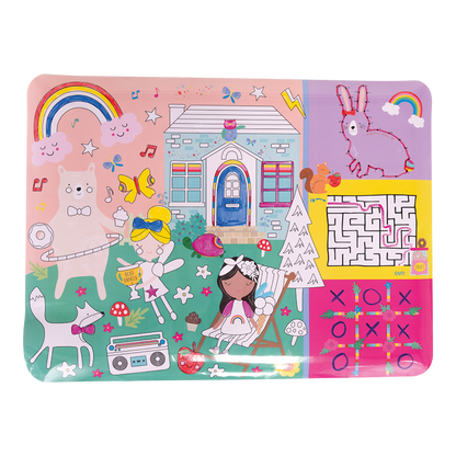Rainbow Fairy Colouring Fun and Games Mat