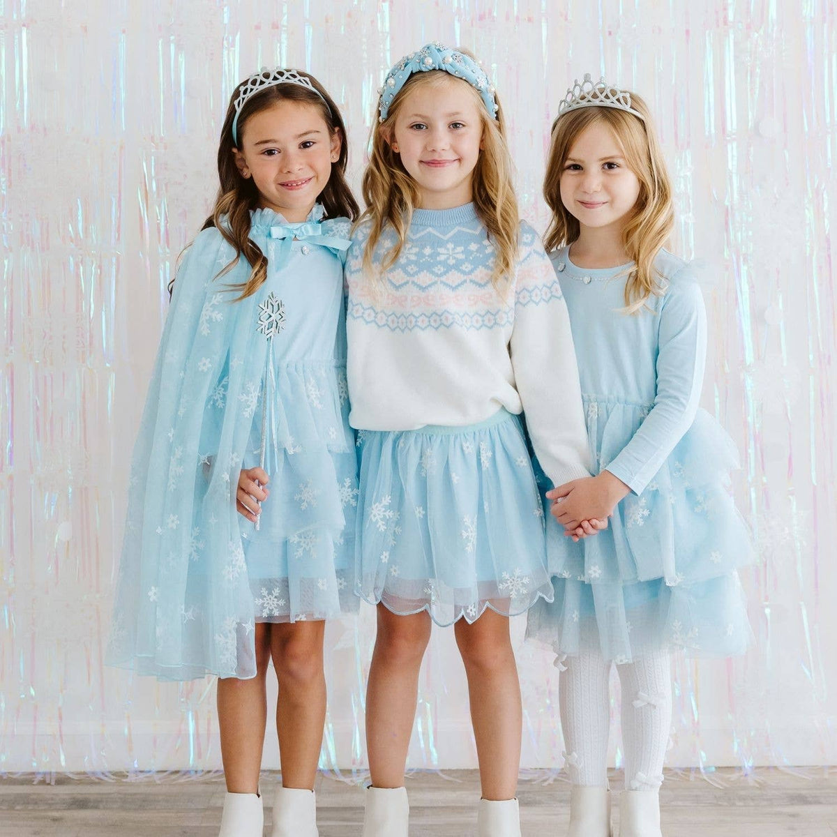 Glitter Snowflake Scalloped Tutu Skirt
