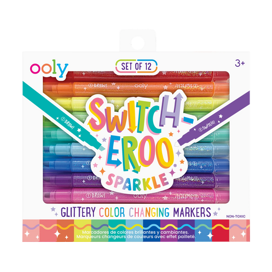 Switch-Eroo Sparkle Glittery Color Changing Markers- 12 pc