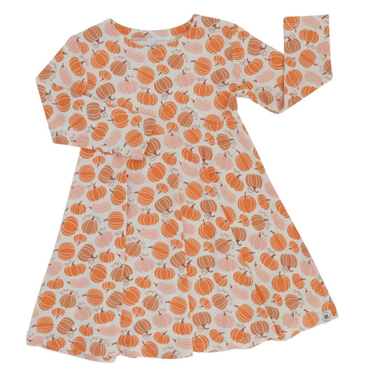 Swirly Girl Dress - Pumpkin