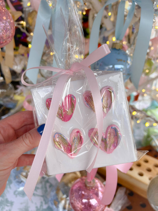 Canvas - 4x4 inch - PINK Mini Hearts