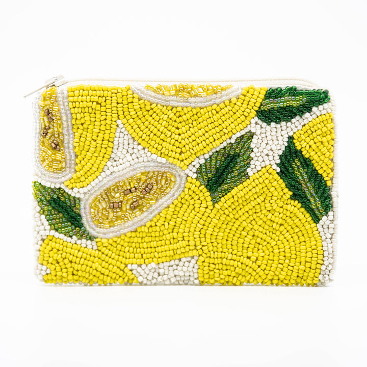 Exquisite Lemon Beaded Coin Purse
