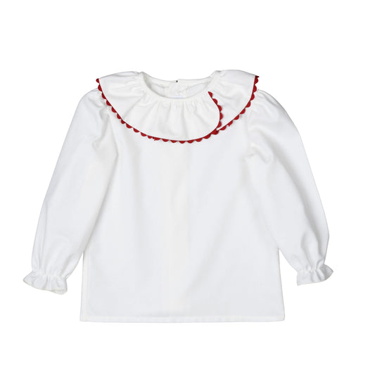 Eris Cotton Blouse | White + Red