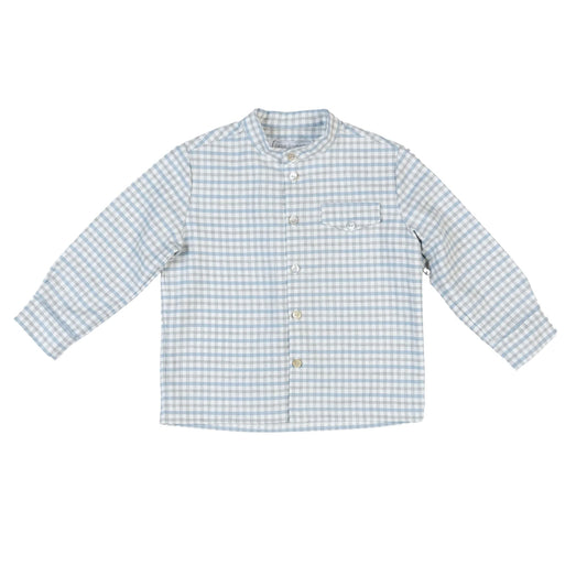 Eton Cotton Shirt | Blue & Grey Check
