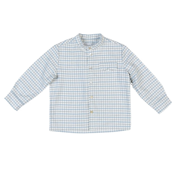 Eton Cotton Shirt | Blue & Grey Check, sz 18m