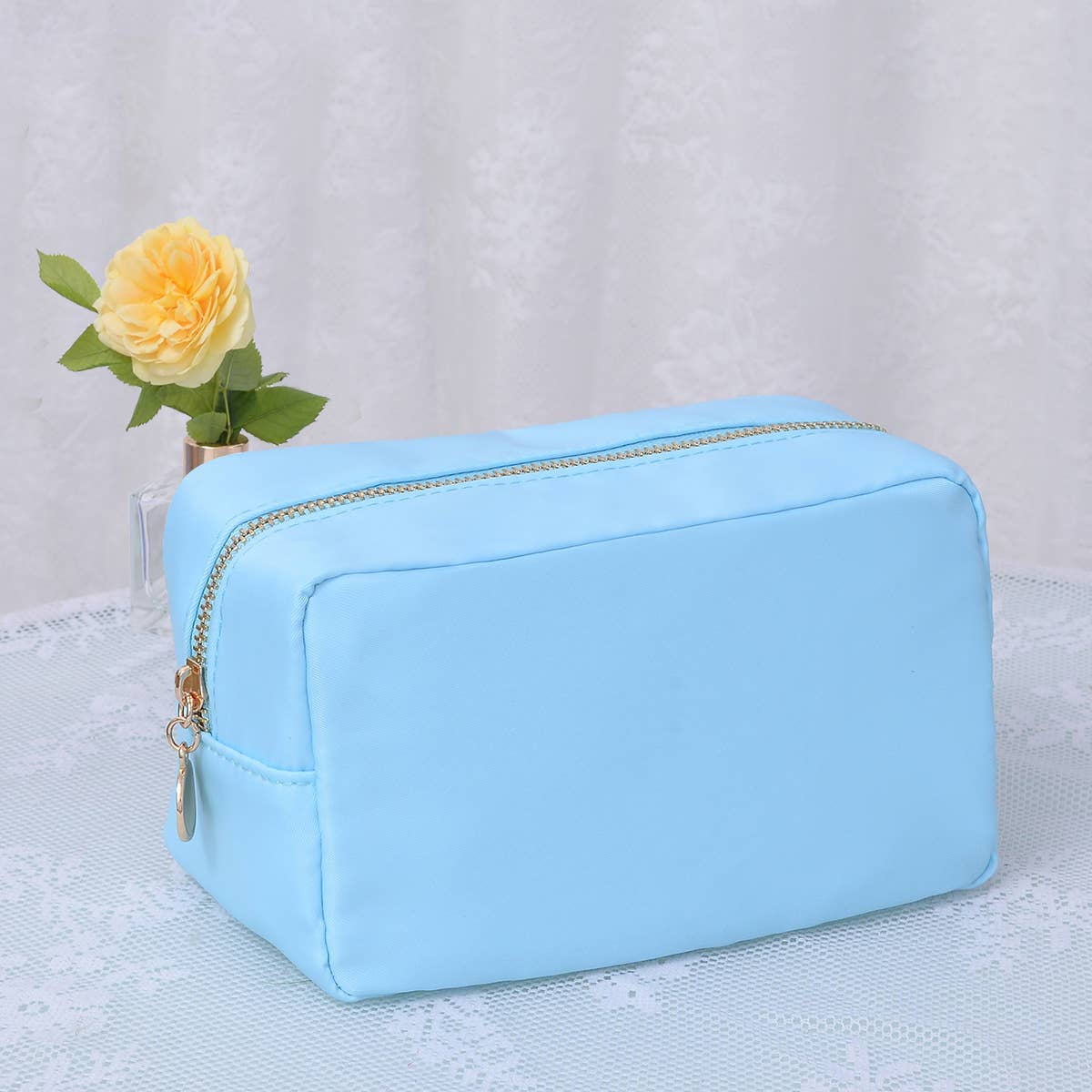 Round Zippered Nylon Pouch Bag (includes 2 complimentary patches)
