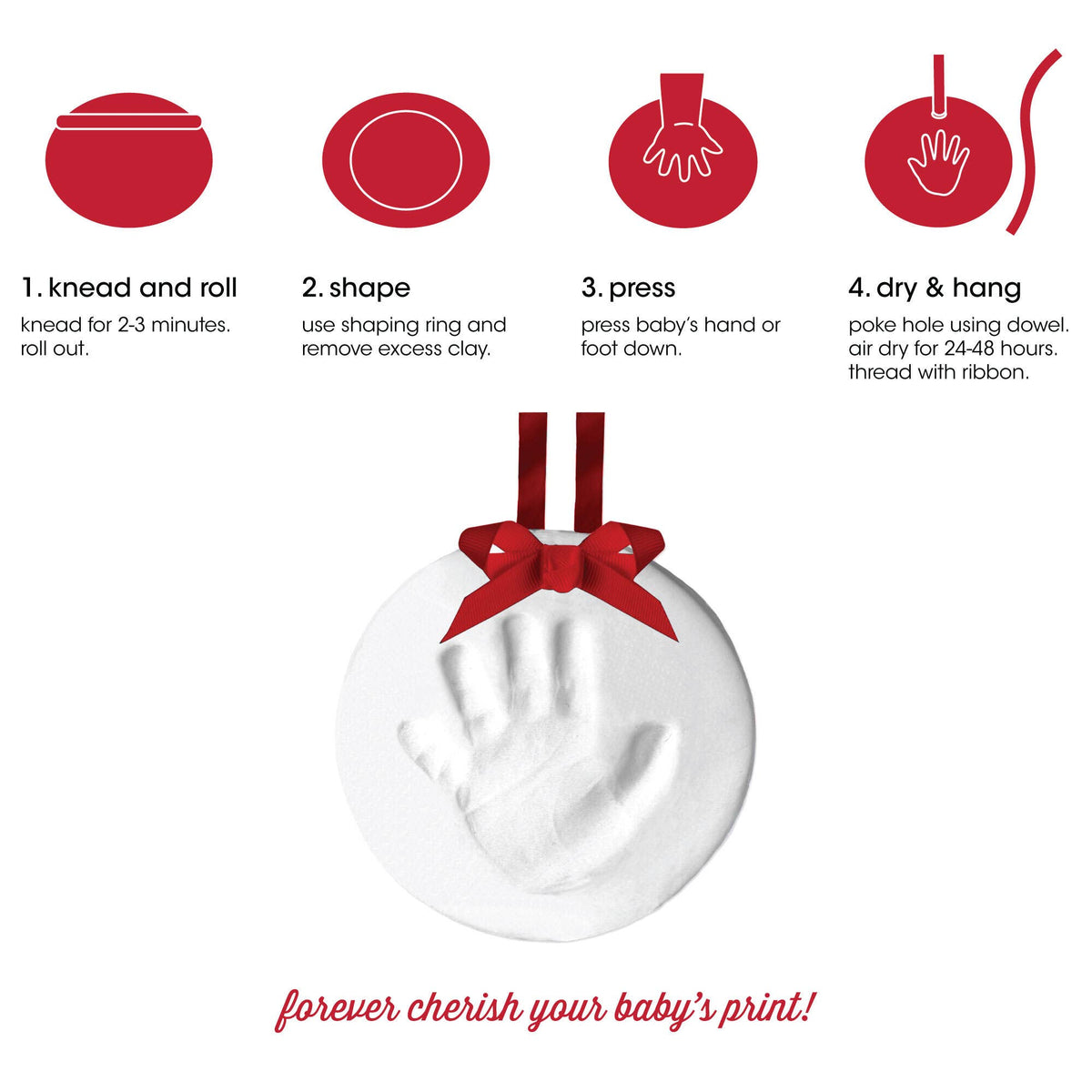 Baby Handprint or Footprint Christmas Ornament Kit