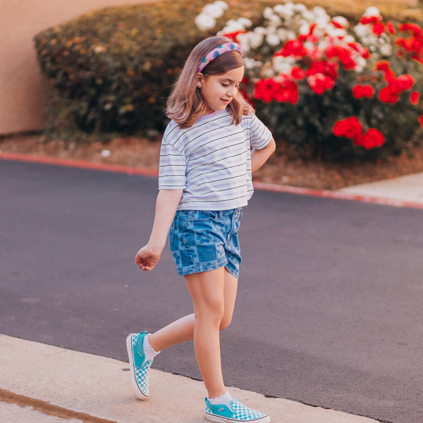 Kid's Padded Rhinestone Headband | Rainbow Hearts