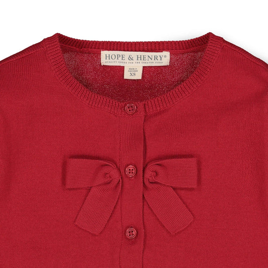 Bow Front Cardigan | Red