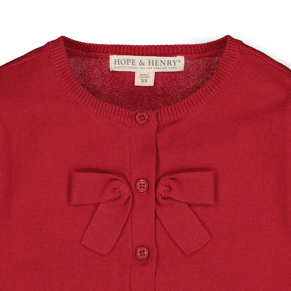 Bow Front Cardigan | Red