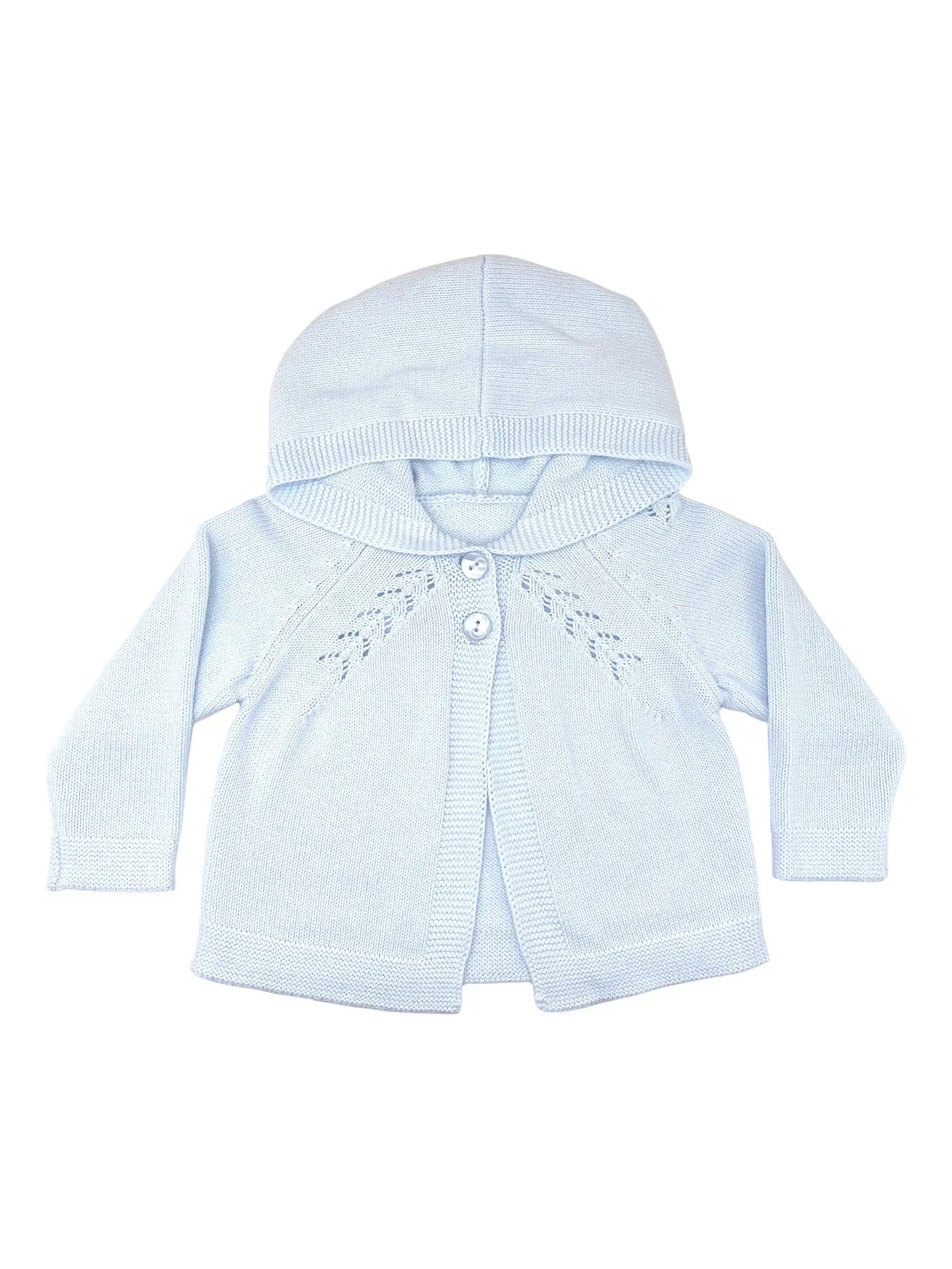 Hooded Lightweight Knit Cardigan Sweater | Blue