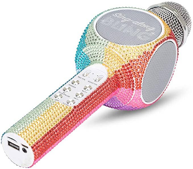 Rainbow Bling Karaoke Microphone & Bluetooth Speaker