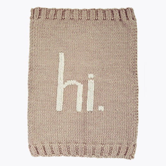 Hand Knit Hi Blanket | Pebble