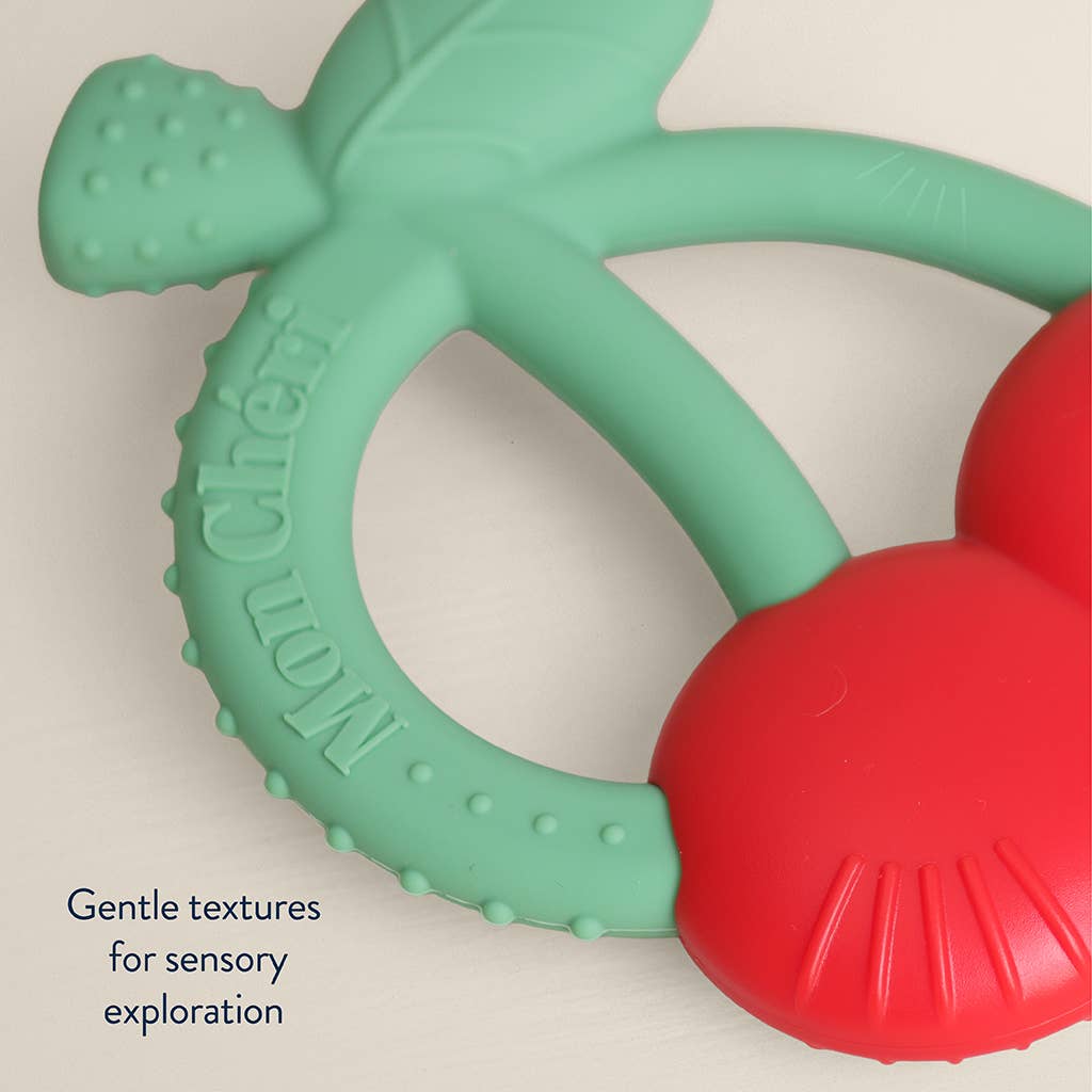 Bitzy Shake Silicone Teether w Rattle | Cherries