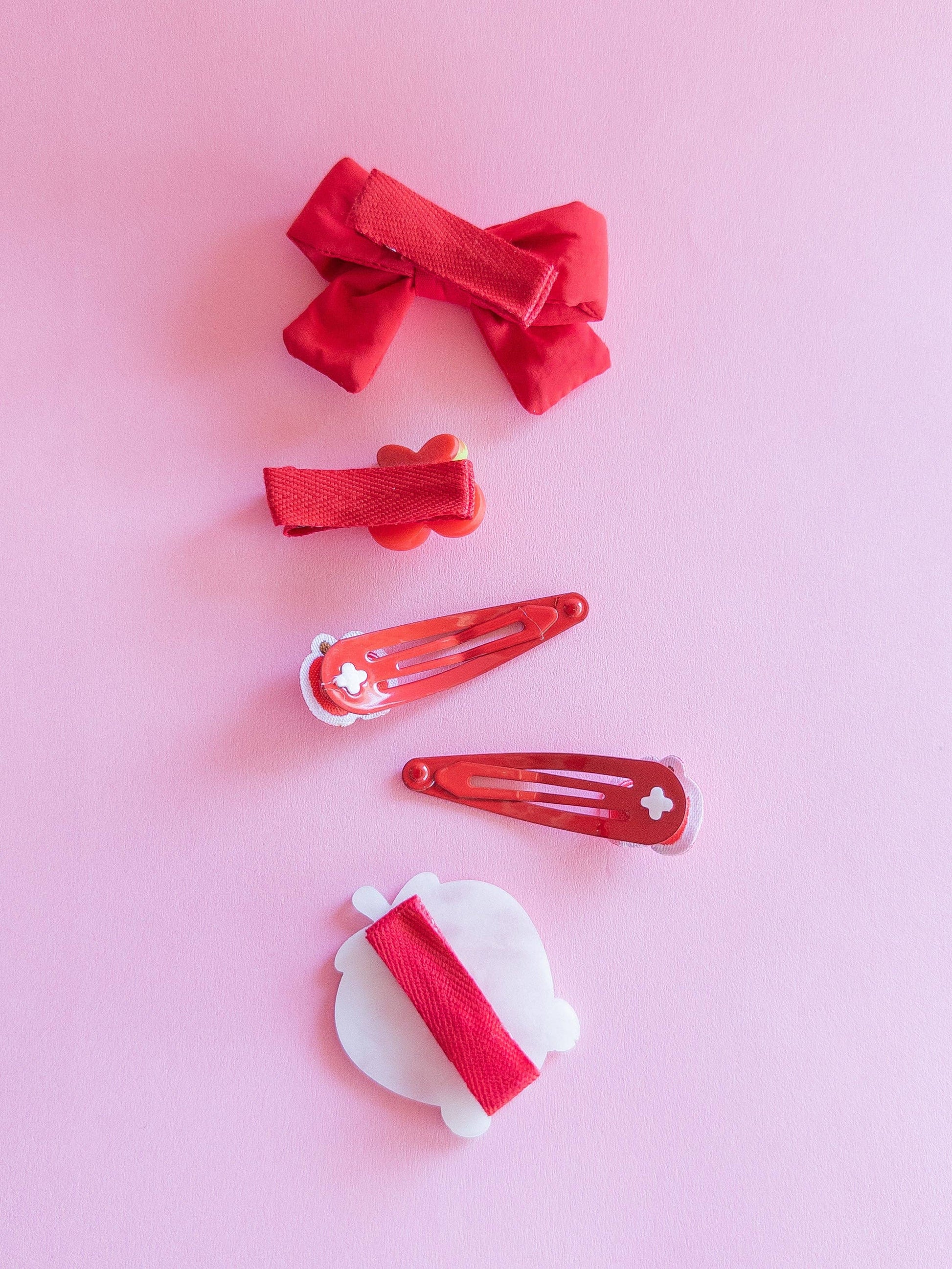 Strawberry Puffy Bow Set