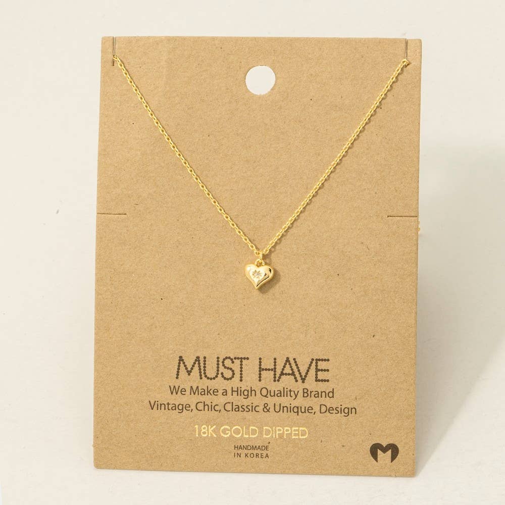 Gold Dipped Mini Heart Pendant Necklace