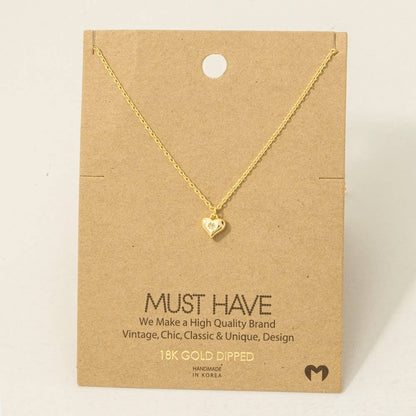 Gold Dipped Mini Heart Pendant Necklace