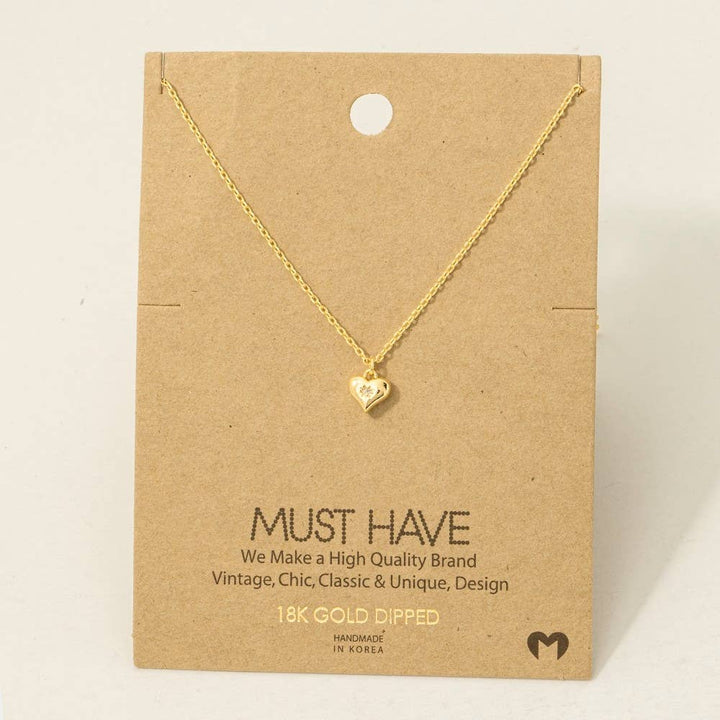 Gold Dipped Mini Heart Pendant Necklace