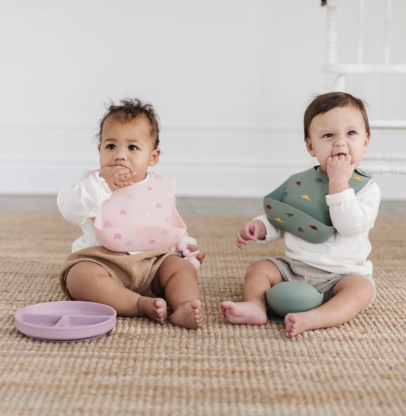 Stamped Dino Silicone Bib