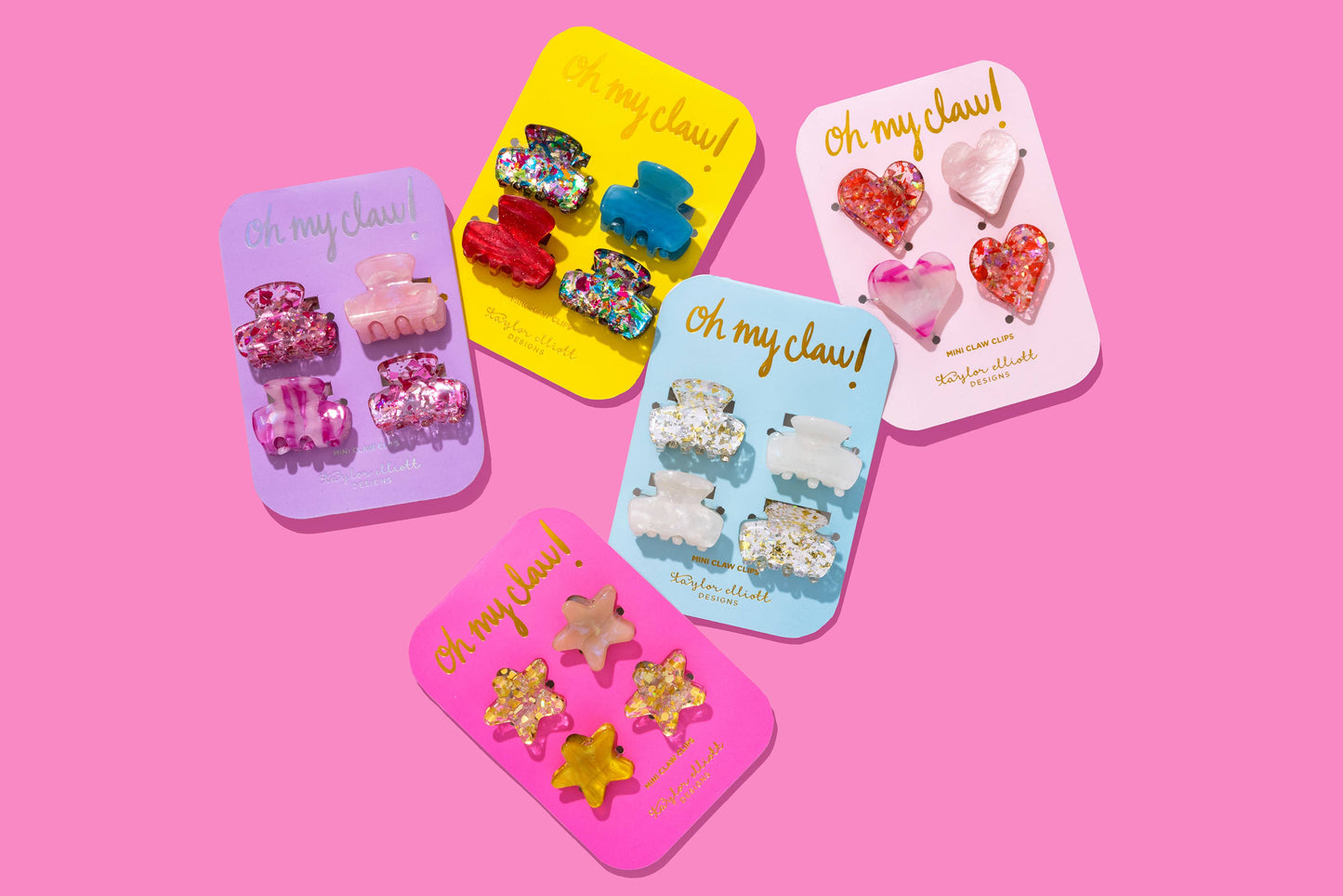 Mini Claw Hair Clips | Hearts