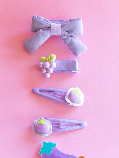 Eggplant Puffy Bow Set