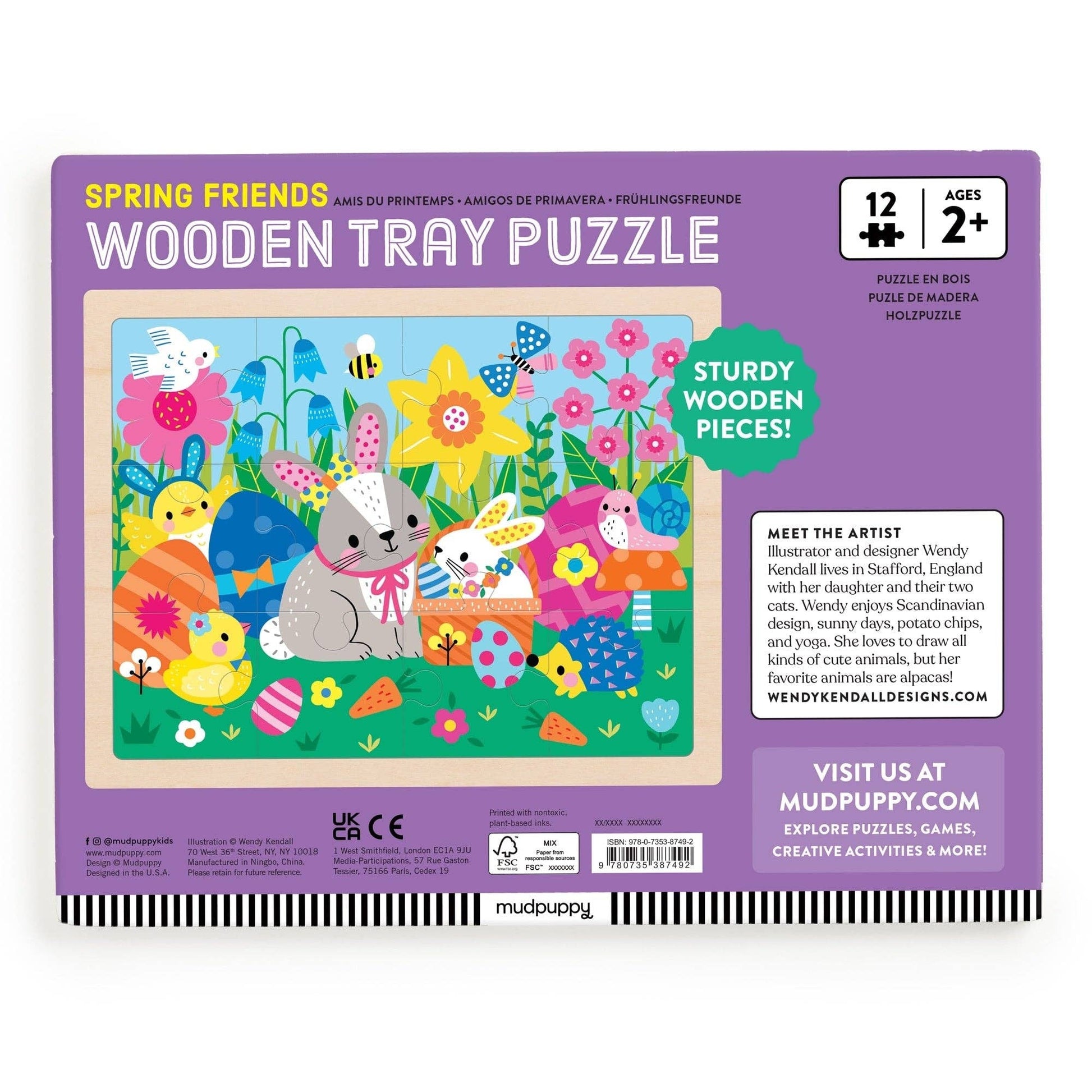 Spring Friends 12 Piece Wooden Puzzle