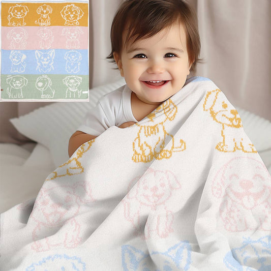 Kids Multi Puppy Pattern Throw Blanket