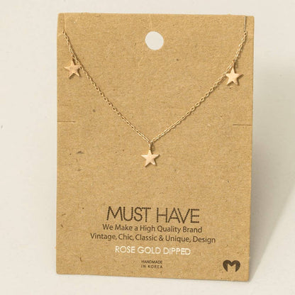 Gold Dipped Dainty Star Station Necklace