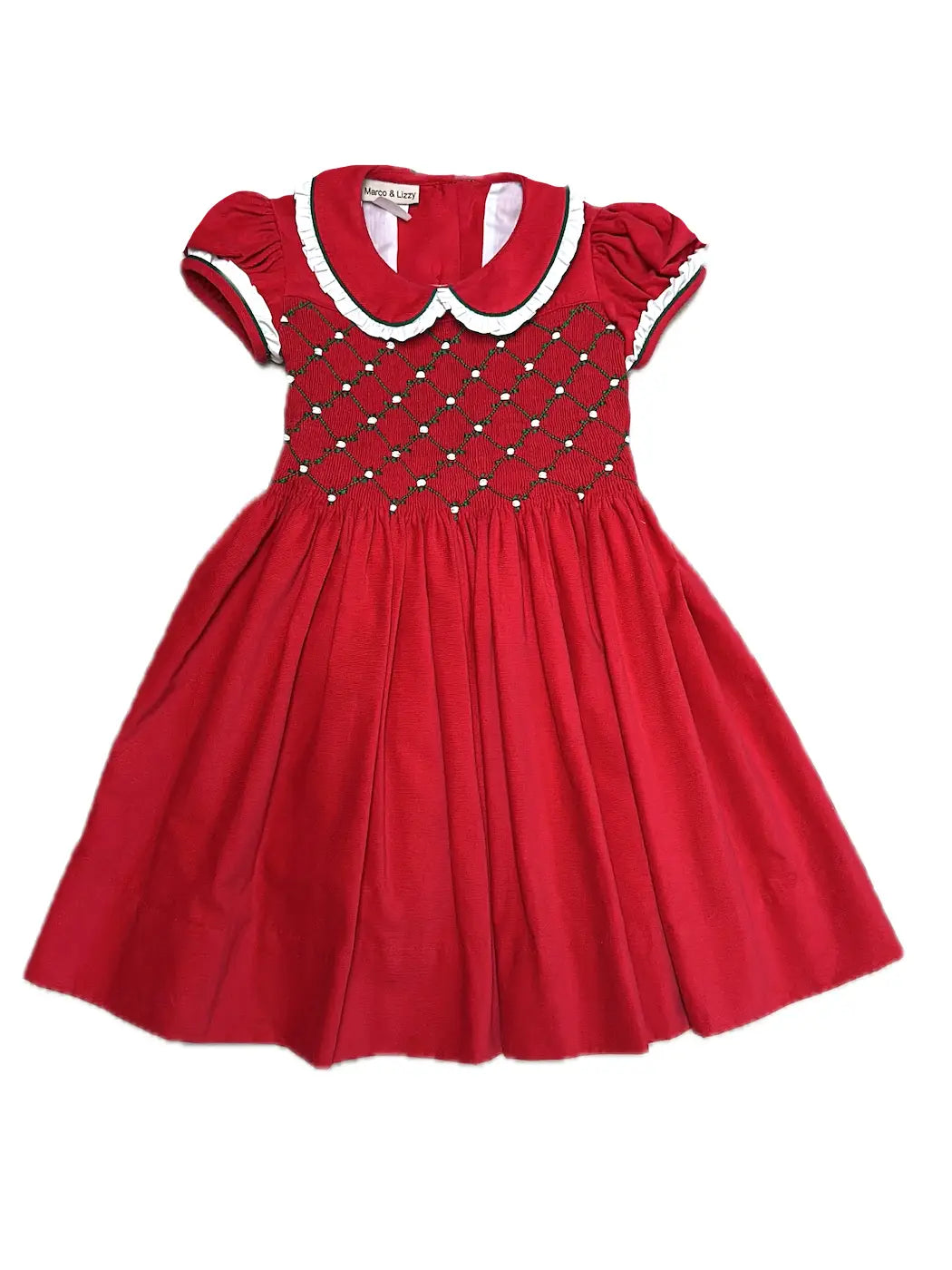 Christmas Classic Red Smocked Dress