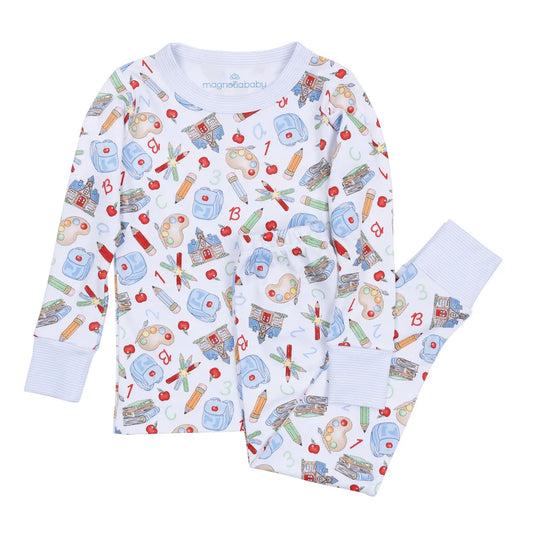 School Day Sweetness Long PJs | Light Blue