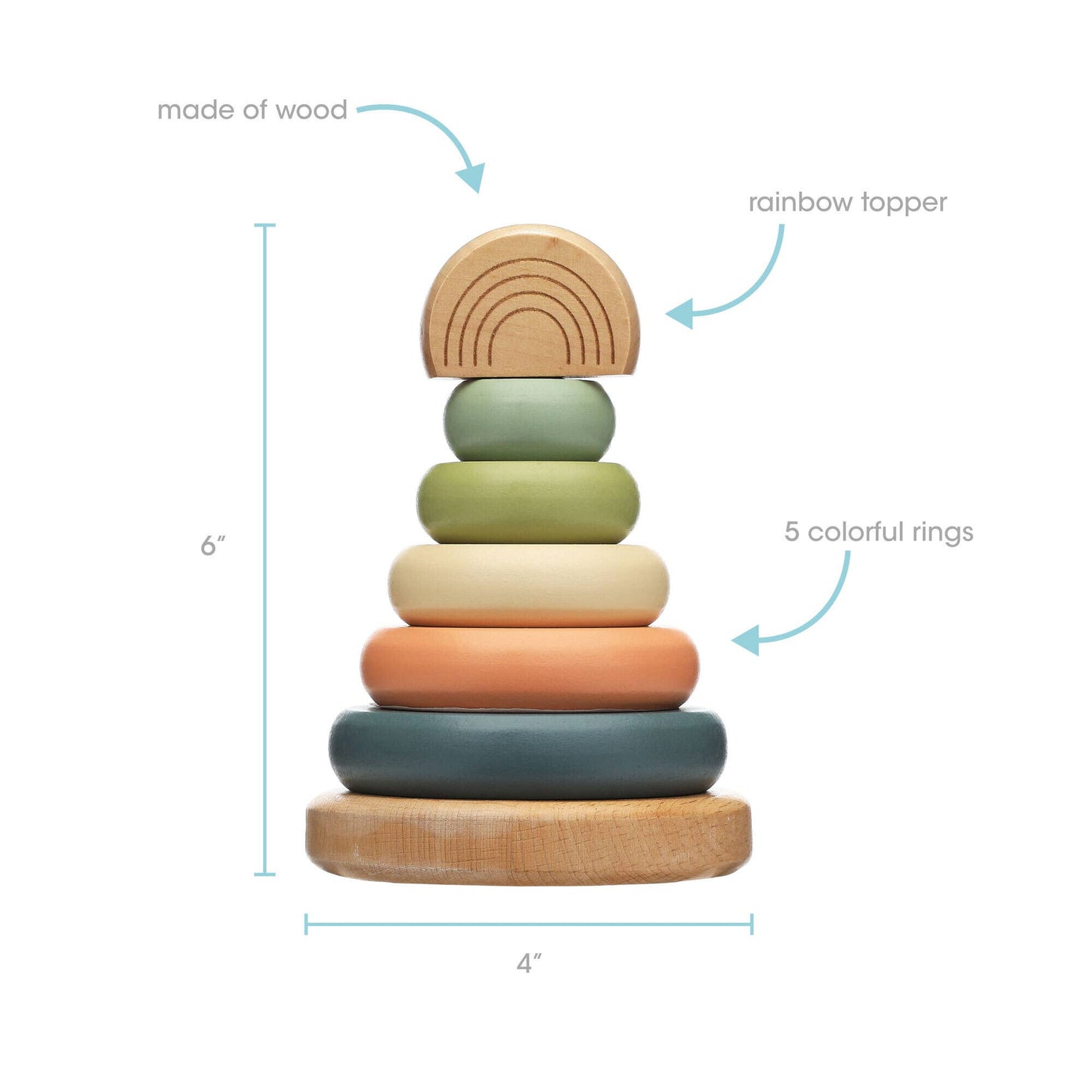 Wooden Stacking Rainbow Tower Baby Toy